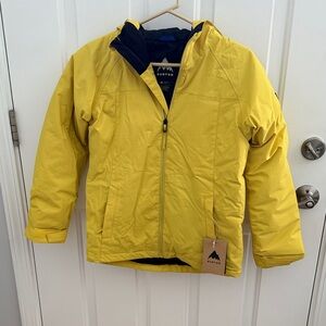 Burton Kids Yellow Hooded Puffer Jacket